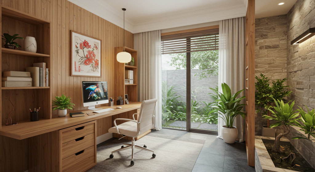 A scenic coastal road winding along rocky cliffs with a stunning ocean view under a partly cloudy sky.