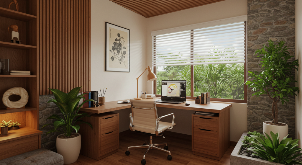 A scenic coastal road winding along rocky cliffs with a stunning ocean view under a partly cloudy sky.